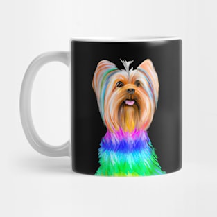 Yorkshire Terrier Dog Rainbow Painting Mug